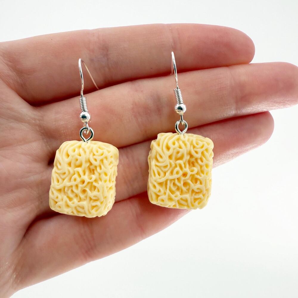 Ramen Noodle Earrings, Quirky Earrings, Pho Earrings, Miniature Food Jewelry